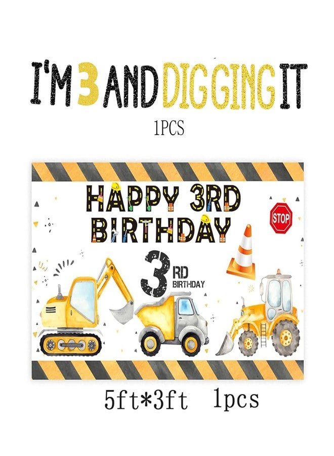 BEOXAGAR 90 Pcs Dump Truck Party Decorations for Boys Baby .Construction 3rd Birthday Party Supplies，Construction 3rd for Boys, Construction Birthday Party Supplies for 3 Year Old Boy - Image 3